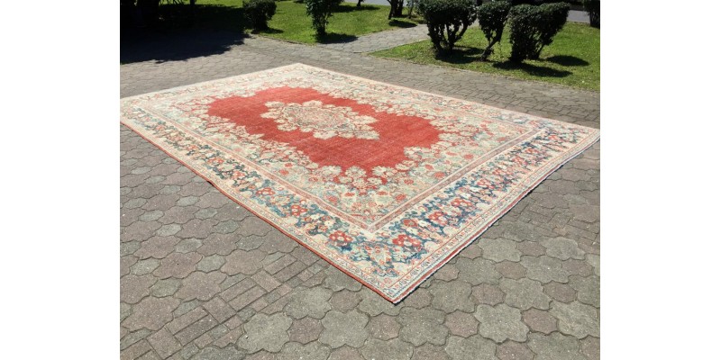 Oversize Area rug 11 x18 , Handmade room size rug , Living room rug 11'4 X 17'6 , Turkish rug Large