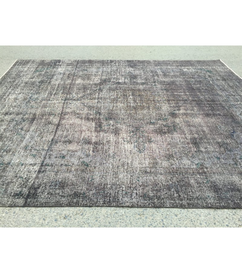 9x12 distressed area rug, Turkish Vintage rug , 9'5 X 11'9 bedroom Rug ,Woven rug