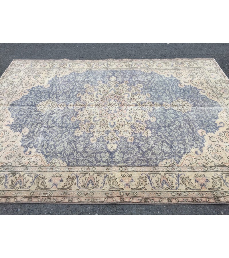7x9 rug for living room , Turkish bedroom rug, Oriental rug, 6'9 X 9'2 Handmade rug ,distressed rug