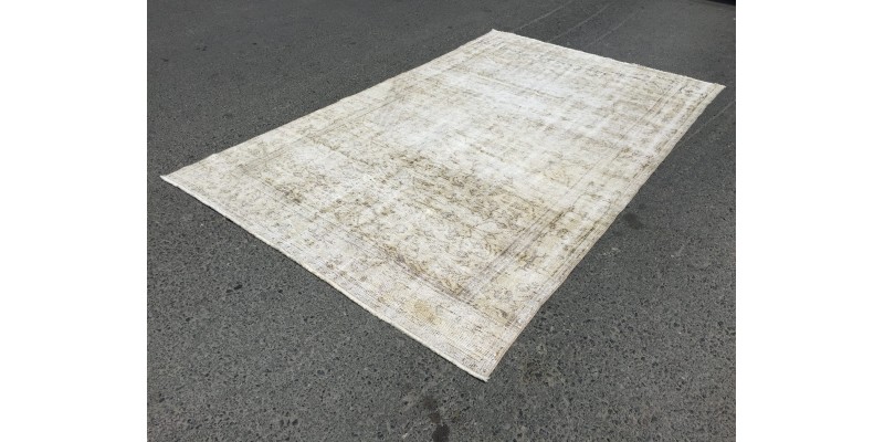 6x9 faded pattern vintage rug, , bedroom rug, 5'7 X 9' Handmade Turkish rug