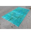 4x7 green blue kitchen rug, geometric rug, , retro rug, 4'2 X 7'3 woven rug