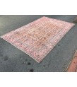 7x10 Turkish Rug for Living room, 6'11 X 10'5 pink brown vintage rug