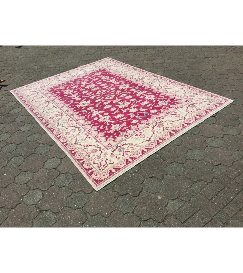 7x9 antique hand woven rug , Authentic Fine rug from 80s , 6'11 X 9'2 Living room rug , red rugs