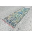 3x11 rustic corridor rug, geometric runner , 3'5 X 10'11 faded kitchen runner