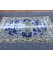 4x6 distressed Turkish rug , bedroom rug, 4' X 6'2 Blue Beige Handmade vintage rug