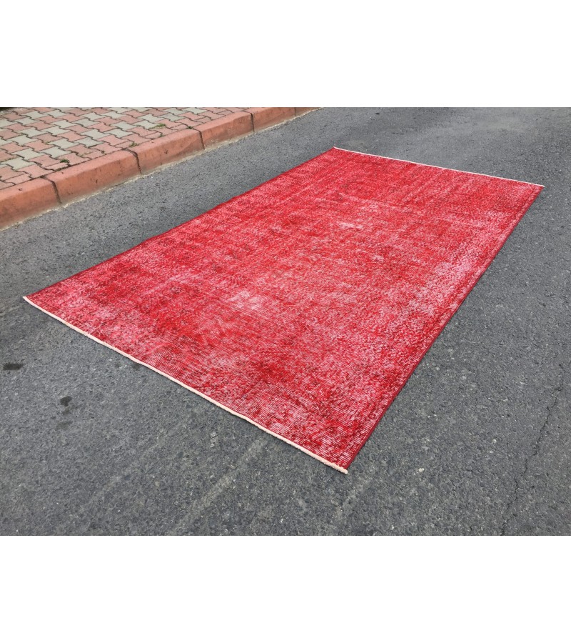 5x9 red bed plan rug, Living room rug , 5'5 X 9' Vintage rug