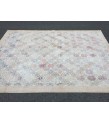 6x9 minimal floral area rug, hand knotted Turkish rug , 6'5 X 9 retro rug