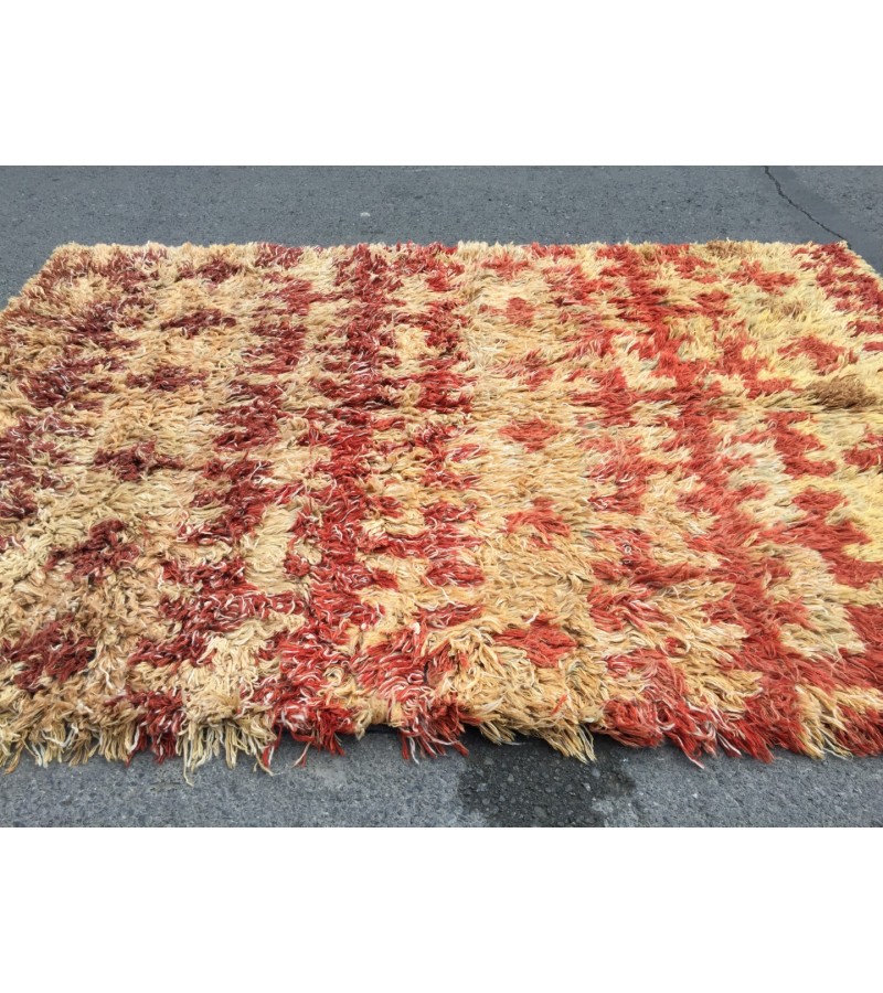 Shaggy Rug 8x11 , Moroccan Rug , Muted Throw rug , 7'7 X 10'10 Tulu Turkish Rug , Nomadic Rug , Soft rug