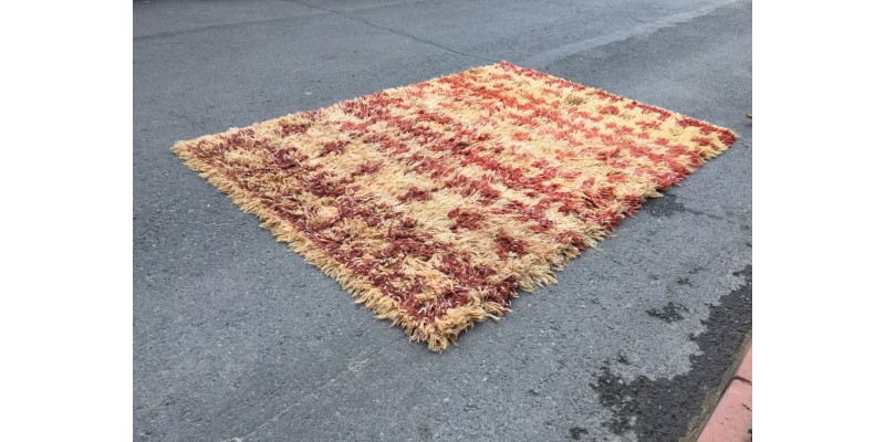 Shaggy Rug 8x11 , Moroccan Rug , Muted Throw rug , 7'7 X 10'10 Tulu Turkish Rug , Nomadic Rug , Soft rug