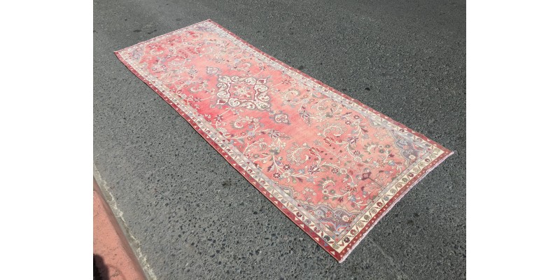 4x9 retro floral corridor rug , kitchen runner, 3'6 X 9'3 boho runner