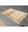 5x8 vintage area rug, retro beige brown bedroom rug, 5' X 7'9 hand woven rug