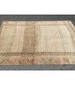 5x8 vintage area rug, retro beige brown bedroom rug, 5' X 7'9 hand woven rug