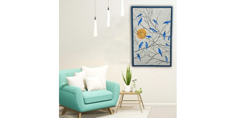 Birds in blue