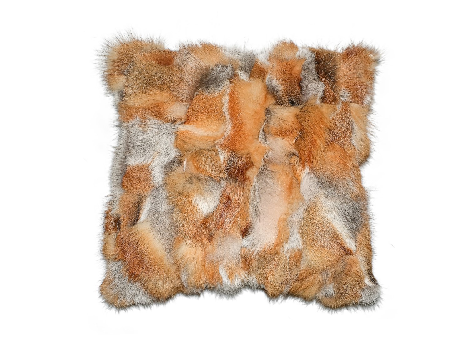 Natural Fox Fur Fluffy Throw Blanket Pillow Set